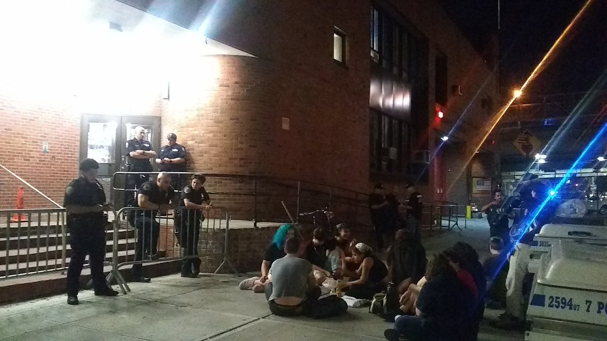 owsspawg's tweet photo. .@AP .@NYCCouncil  Outside 7th Precinct doing jail support. For the 4 People arrested during #BlackLivesMatter  protest and march Officer's with the SRG of NYPD physical assulted protestors on the sidewalk in #TimesSquare   https://t.co/y9xqRHD0Y4 https://t.co/huEC3KebTv