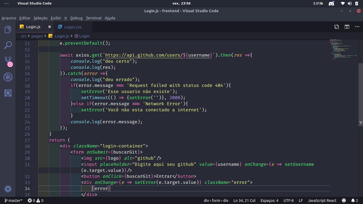 gui_cezario's tweet image. day 008 - hoje foi dia de terminar a parte mobile da #omnistack desenvolvido em react-native, vi o poder do javascript ate no mobile comecei a fazer um projeto para treinar oq aprendi, com meus amigos @Adilierr e @brunonettto 
#100DaysOfCode
#100diasdecodigo