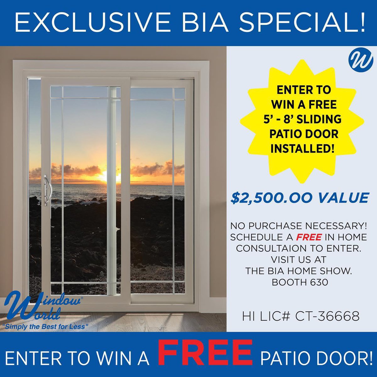 BIAHawaii's tweet photo. 📷 by @windowworldofoahu: "Visit us at the BIA Home Show, August 9th, 10th and 11th at the Blaisdell! Find us at booth 630 
808.725.2016
https://t.co/riG2RHWjhC
Call for a free quote today!
#windowworld 
#windowworldohana #windowworldoahu #BIAShow #bigshow https://t.co/MyQnB3TgNE