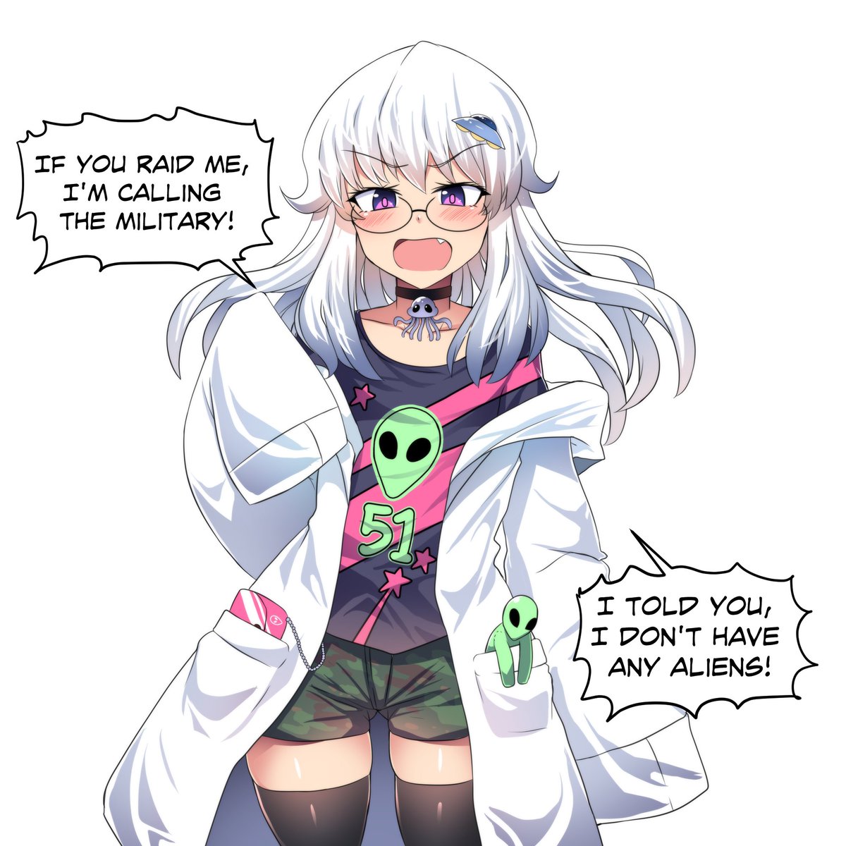 Merryweatherey's tweet photo. Area 51-chan is tired of your Facebook event holding naruto running conspiracy theorist idiocy!!

She has no aliens!!! 🛸👽 https://t.co/6FHJbrhiYK