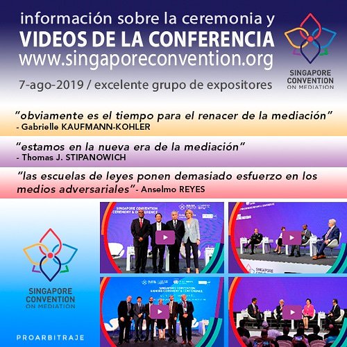 proarbitraje's tweet photo. Disponibles en la web oficial de la #Convención de #Singapur sobre la #Mediación, las grabaciones de la conferencia del 07-08-19. Excelente grupo de expositores, entre ellos: G. #Kaufmann-Kohler, T. #Stipanowich, L. Reed, A. Reyes. Sitio oficial ➡️ https://t.co/KZy99lisWV https://t.co/XKVfcsq95F