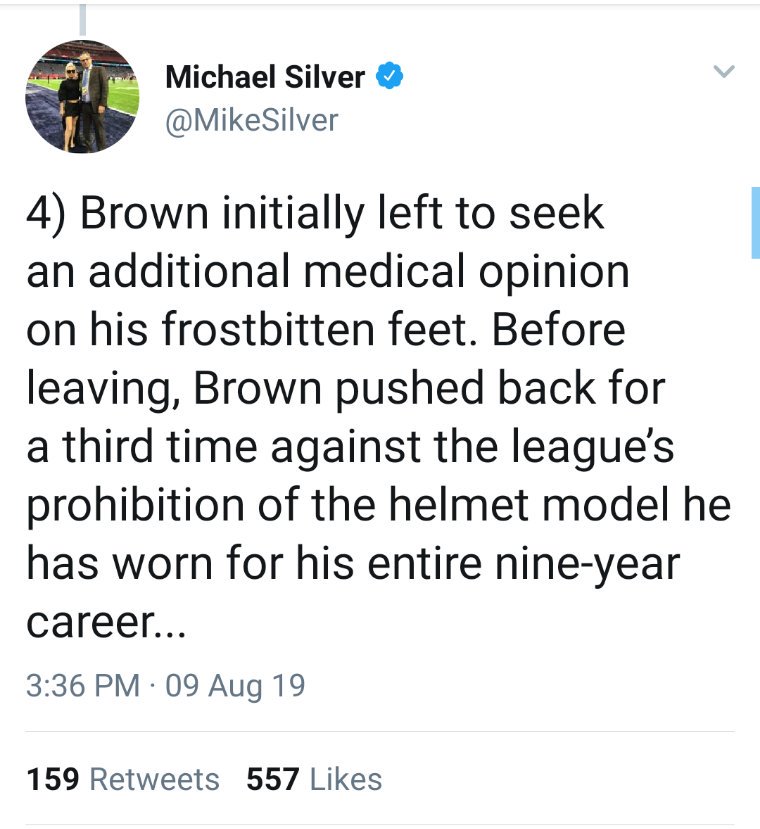 boss_hoss1988's tweet photo. #HotTake🔥 I honestly think that Antonio Brown spoke with a doctor & found out that news wasn't good. #IMO This is all a plan to try & not lose money when he may have potentially voided his contract by doing this to his body. #ColdFinish❄️ https://t.co/MobvIBCSIC