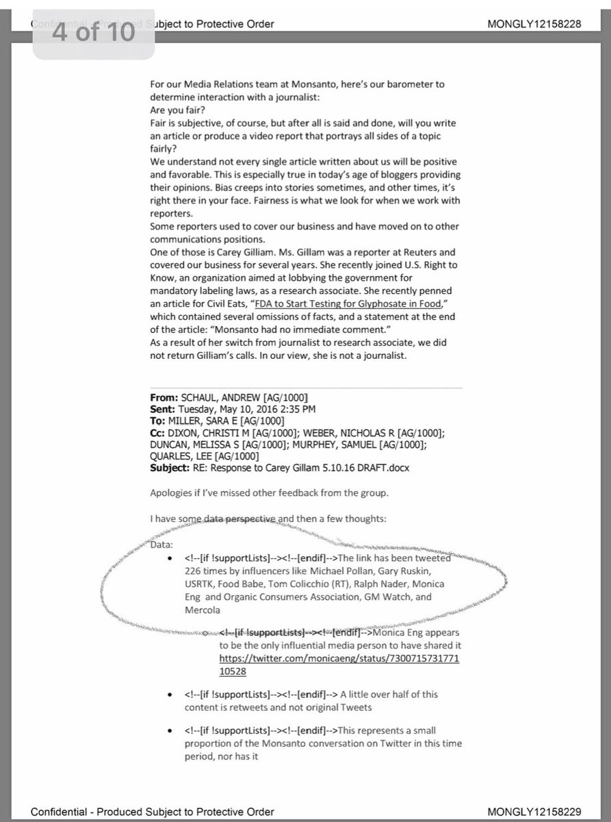robles_jdaniel's tweet photo. @marcdraco63 @mem_somerville @leotrasande @TamarHaspel @Mem_somerville, @thackerpd a conspiracy theorist? Very cute. Maybe @AndySchaul has something to say about Thacker et al? Oh wait, found something interesting—some newly released #MonsantoInternalDocuments. Thx @USRightToKnow! Andy, tell us. #ProjectSpruce https://t.co/6M5EjkIFyS https://t.co/4bIBxEcMQ0