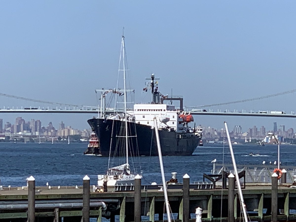landowarchitect's tweet photo. At SUNY Maritime College watching the cadets return from their Summer at Sea on the training ship the Empire State, and talking with the faculty and administration about the various projects we are designing on campus. @landowarchitect #architects https://t.co/JxfrZYhz2a https://t.co/C9Taj8d9bS