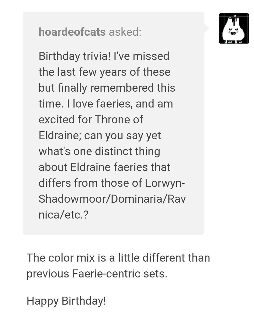 HairlessThoctar's tweet photo. The faeries on #eldraine wont be the typical faerie colors (ie; blue black).
What colors are you guessing?
#mtg #mtgtoe #Vorthos https://t.co/8HLymD2KH5