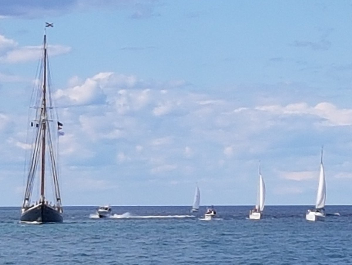 SChavesCHOKNews's tweet photo. A beautiful day on Lake Huron on board the Empire Sandy for the Tall Ships Parade of Sails. #tallships #empiresandy @TourismLambton https://t.co/tyVdsOmENh