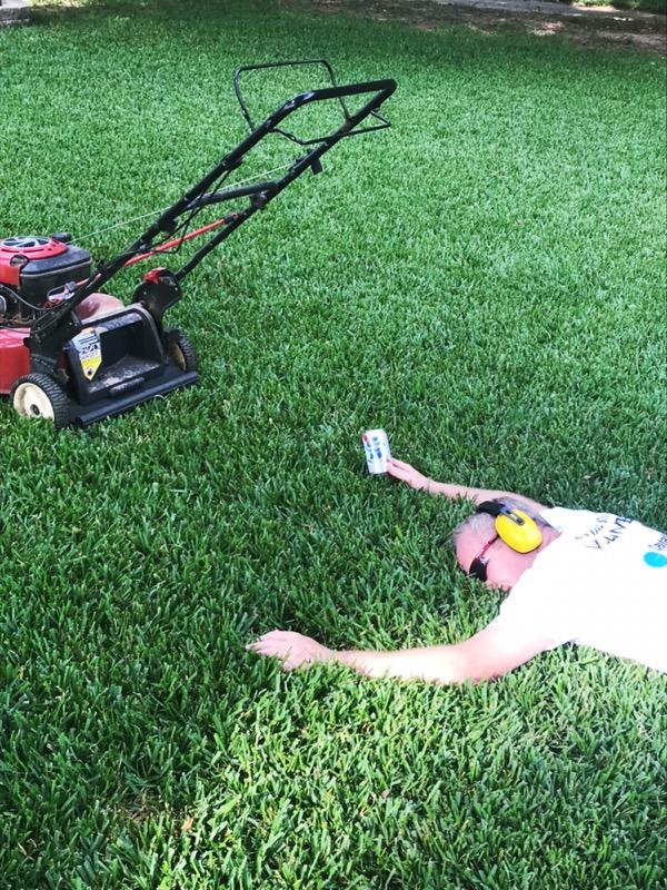 TwoBitHoh's tweet photo. #LouisianaHeatwave #WEEKNIGHTYARDWORK I asked the wife "Honey, bring me a beer every 8 minutes 'til I finish the lawn or pass out, then bring me one every 12 minutes after that." @allynpaul @LawnGuardian @realtreed @PabstBlueRibbon @grass_mn https://t.co/XGz6D7dJ3Q