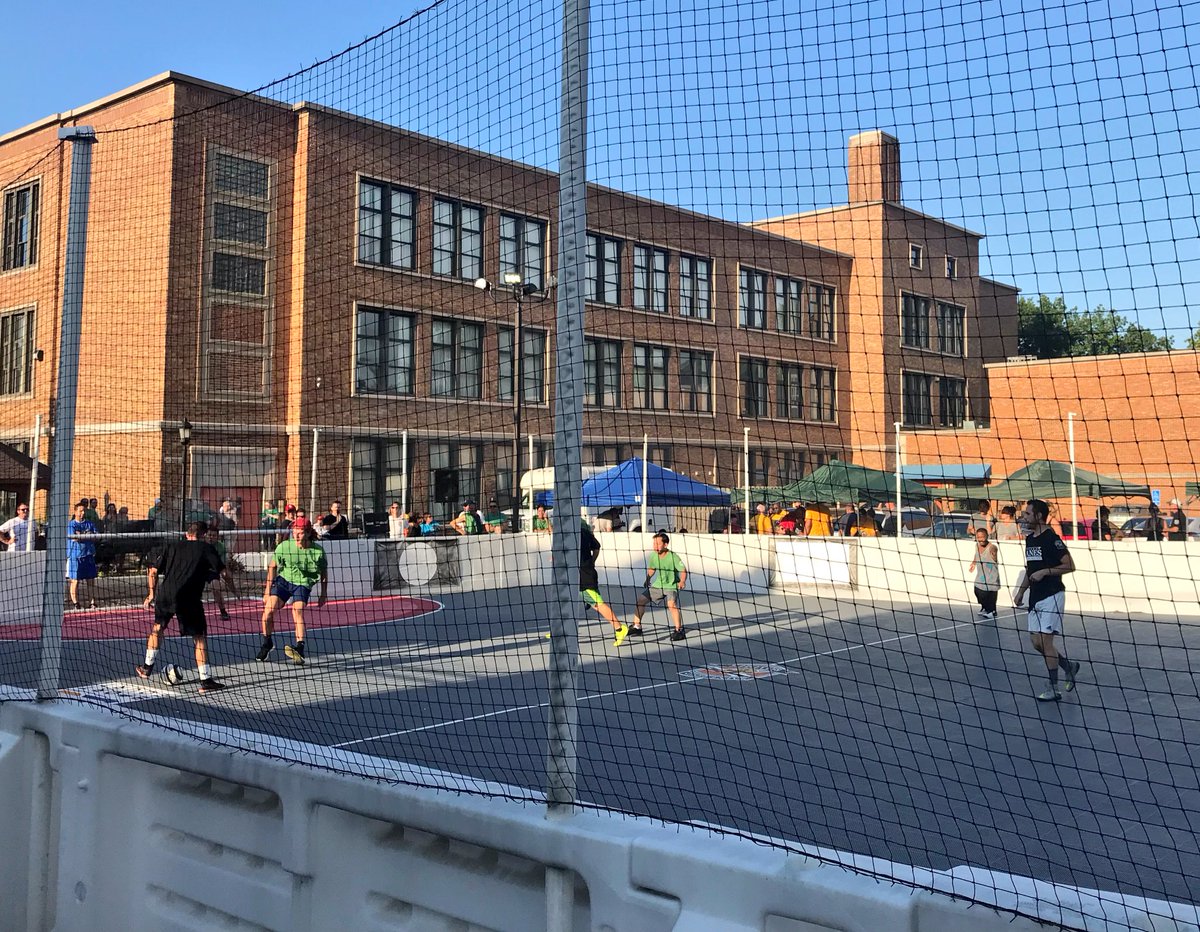 Checking out the street soccer tournament at Peter &amp; Paul Community Services Hosted by the Saint Louis Roadies our regions team comprised of formerly homeless and homeless soccer players #stlouis #streetsoccer #MLS4THELOU