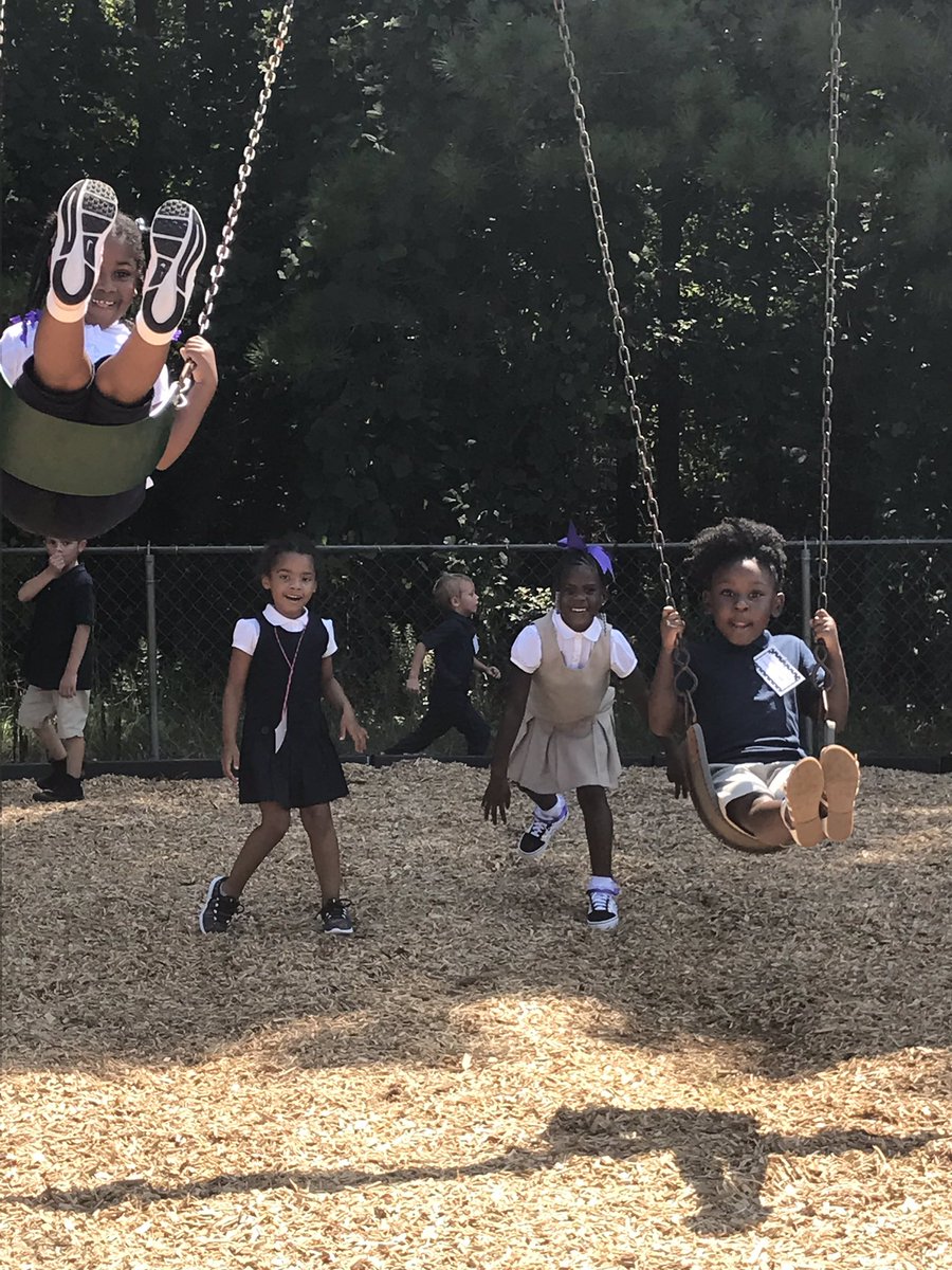 TroyElementary1's tweet photo. We are smiling, swinging, and sliding into the end of our first week of school at the ECC. It’s going to be a great year!!

#testrojans https://t.co/IZJDQ9xwcT
