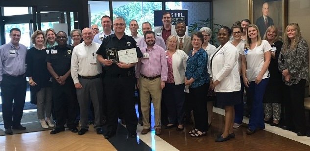 MikeBeshada's tweet photo. The @cjwmedical Leadership Team honoring Officer Barry Allen on his well deserved selection as HCA Capital Division G4S Security Officer of the Month.  Thank you Barry for all you do! https://t.co/HVWxHKKYEl