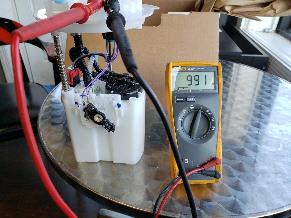 motormouthradio's tweet image. Doing a Chrysler mini van sending unit means disconnecting plastic EVAP &amp;amp; fuel lines along with breaking out the tranny jack. We always verify electrical measurements before buttoning it all up. 
#Chrysler #flukemeter