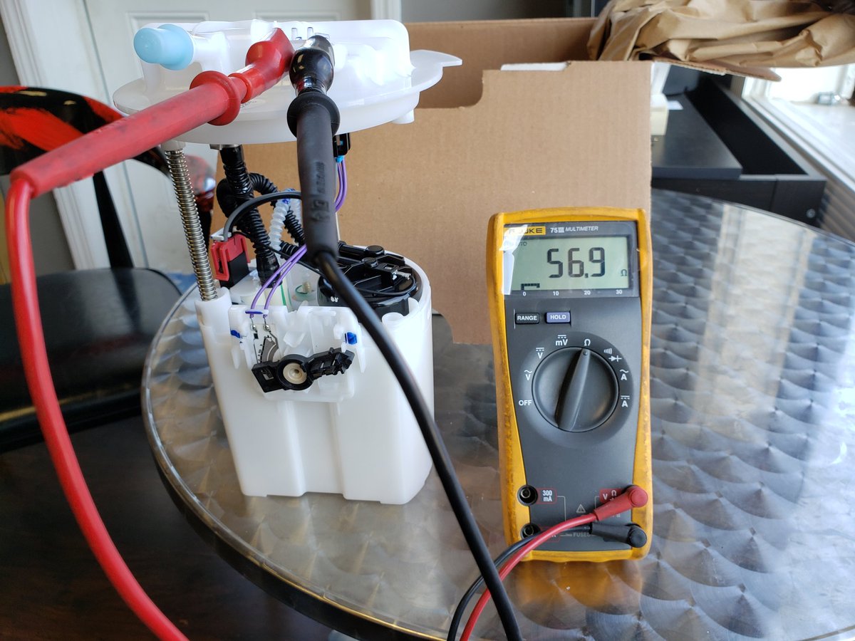 motormouthradio's tweet image. Doing a Chrysler mini van sending unit means disconnecting plastic EVAP &amp;amp; fuel lines along with breaking out the tranny jack. We always verify electrical measurements before buttoning it all up. 
#Chrysler #flukemeter