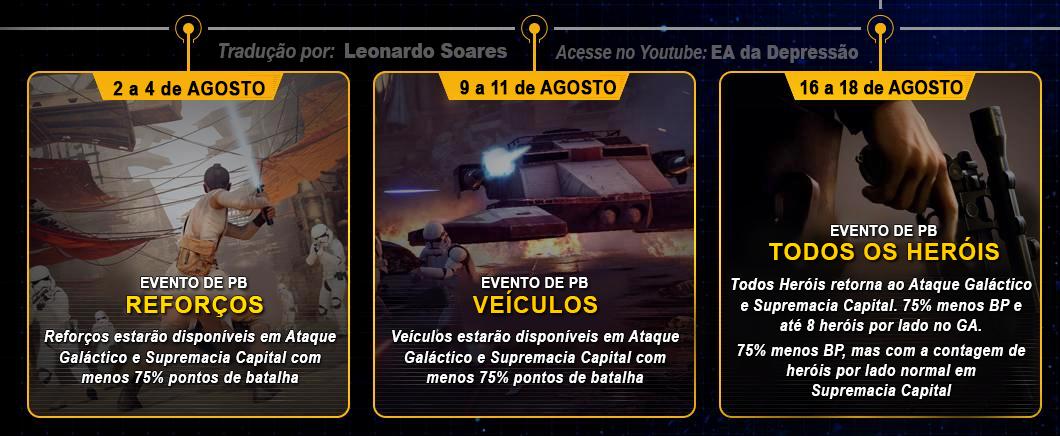 EA_da_Depre's tweet photo. Roadmap de Agosto de 2019 do Star Wars Battlefront II traduzido para PT-BR 🇧🇷
#starwarsbattlefrontii #swbattlefrontii #starwarsbattlefront2 #swbf2 #swbfii #starwarsbrasil #StarWarsJediFallenOrder #brasil #swbrasil https://t.co/DtWugUDHes