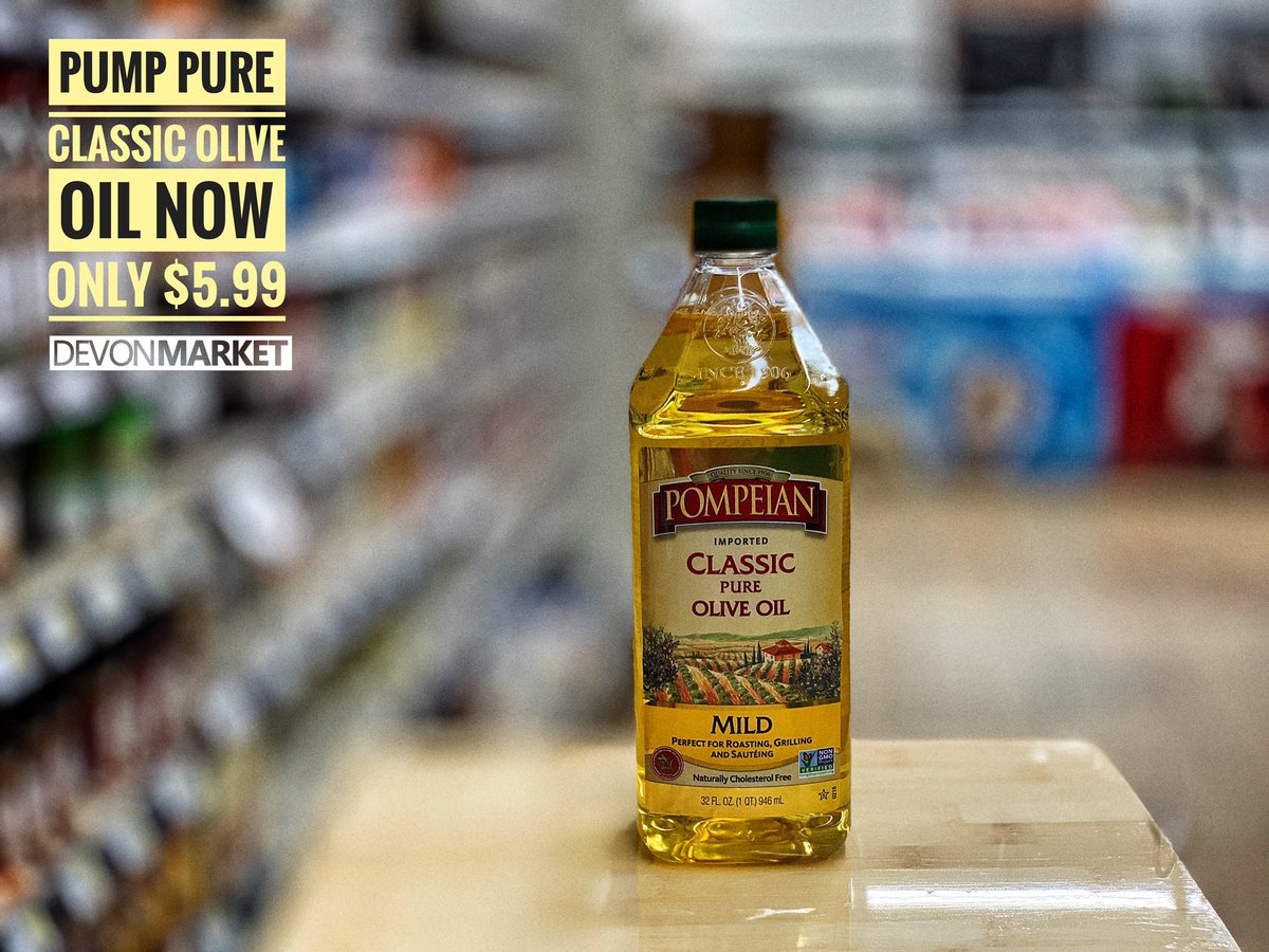 DevonMarket's tweet photo. The Classic Pure Pompeian Olive Oil For Only $5.99 Today! 🥰 Retail Price Was $9.99! Stop By Today at Your #DevonMarket to See What’s Hot! ❤️ https://t.co/OWJPcLqcV3