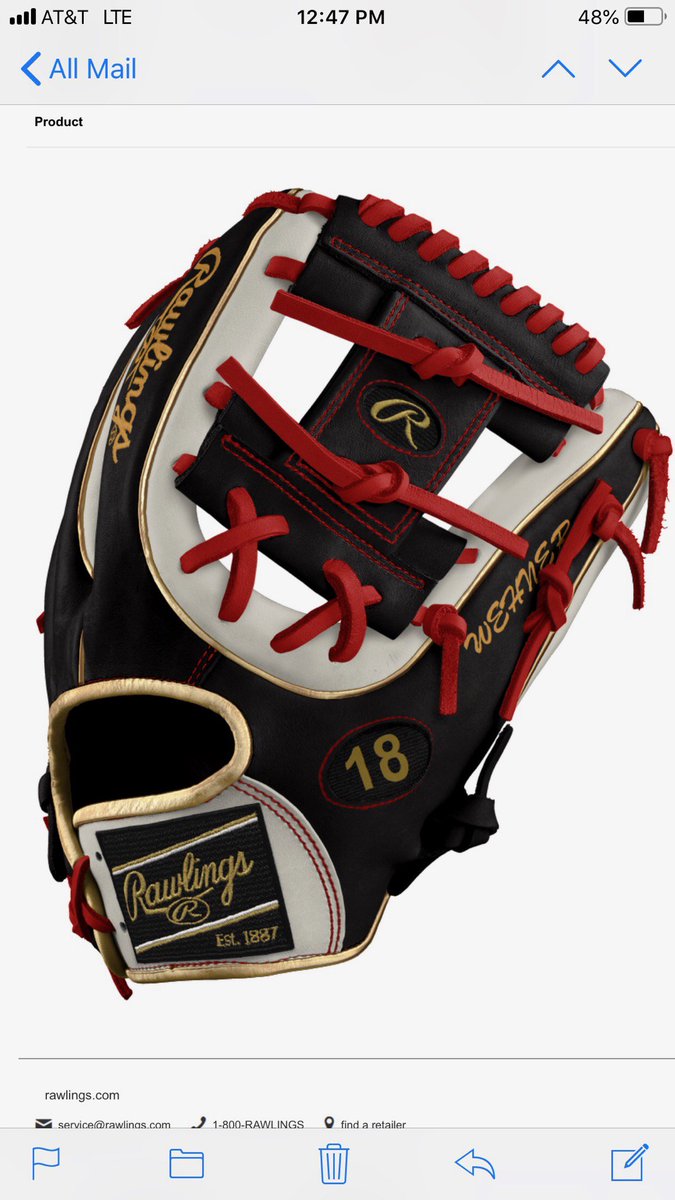 MelissaWehner's tweet photo. Payton designed his new glove to combine his favorite  Nats and School ball Yellow Jackets all in one. Super excited for High School ball all around. 
#Natsbaseball #yellowjacketbaseball https://t.co/98ZwBDcHIf