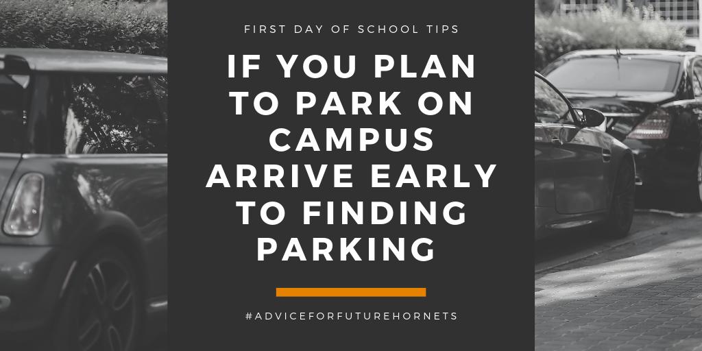 sacstateFYE's tweet photo. Hornets are you looking to park on campus the first week of school🚗? Plan to arrive early⏱️to have enough time to find parking and use the Sac State app🤳 to see where open parking spots are located! #sacstate #sacstatefye #adviceforfuturehornets #parkingcsus #firstdaytips #csus https://t.co/gqb28n7Ibd