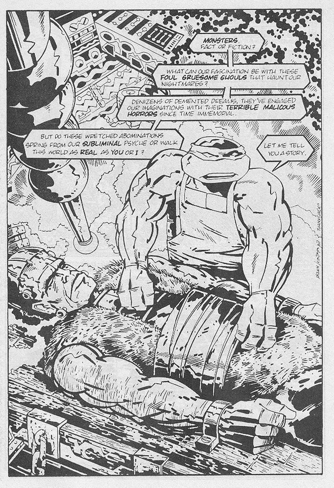 Ryan Brown and someone else who's signature I sadly can't make out, tributed to Jack Kirby. Of note: first appearance of long time TMNT enemy the Rat King!