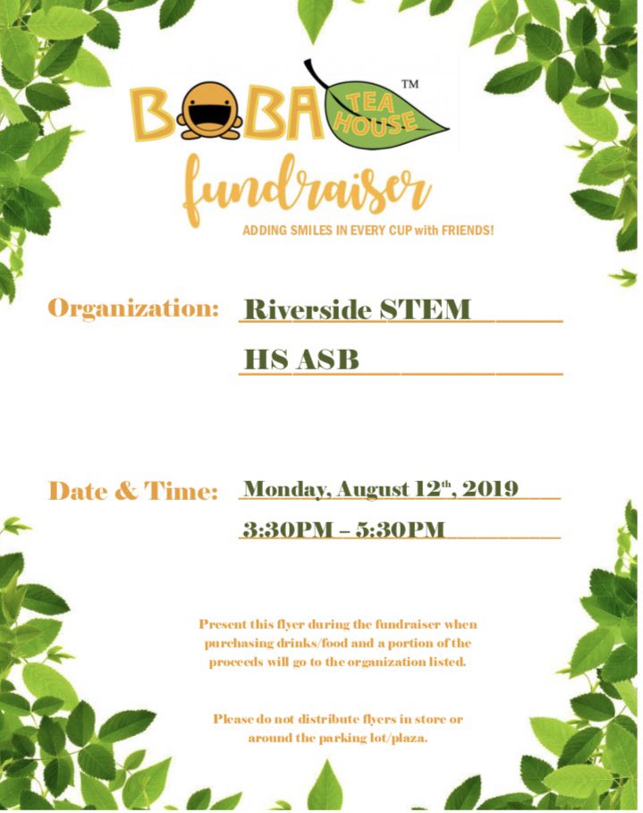 rsahighschool's tweet photo. Hey Everyone!
Hope you’ve had a great summer! To celebrate the new school year, we are having a Boba Tea House fundraiser on the first day of school!
Be there or be square! https://t.co/xmDMdVB4uO