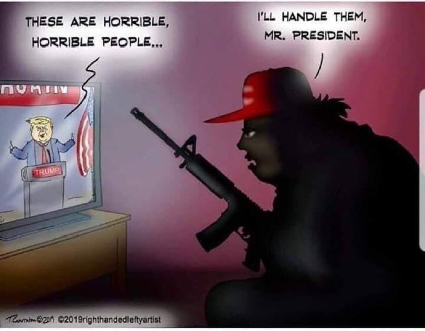 tnycngozi's tweet photo. @kylegriffin1 Trump is a dangerous malignant narcissistic stochastic terrorist. Period. 🤬
#TrumpIsARacist
#TrumpIsADisgrace
#StochasticTerrorism
#TrumpIsAWhiteSupremacist
#VoteTrumpOut2020
#TurnSenateBlue2020
#KeepHouseBlue2020
#VoteLocal
#VoteState
#VoteNational
#VoteBlueToEndThisNightmare https://t.co/JsxxsKWumy