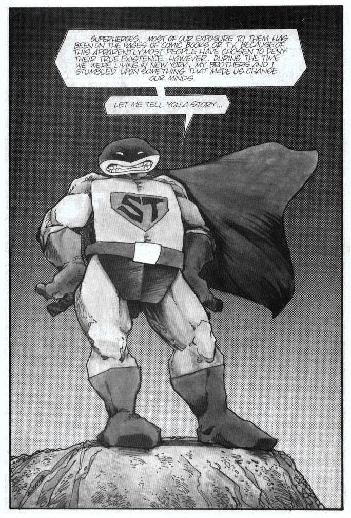 No signature. Maybe Jim Lawson again? Oh well. I just like this is the logic behind why the Mirage universe is so full of superheroes they have their own secret hospital but the Turtles have to both hide from the world AND wear masks.