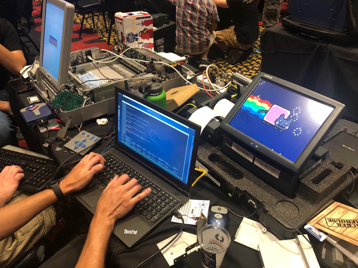 mattblaze's tweet photo. Some “unhackable” voting equipment at ⁦@VotingVillageDC. https://t.co/5Y7GjedVXN