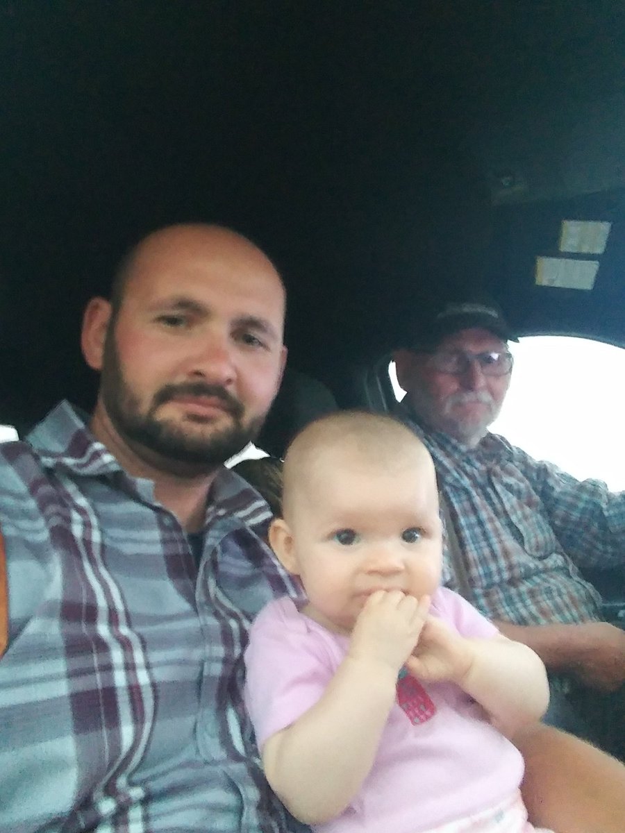 Lucas_Hofer_'s tweet photo. The crop\rain checking crew. #farmlife #cropchecking #raining #dad #niece #aglife https://t.co/Z1PvaGBw78