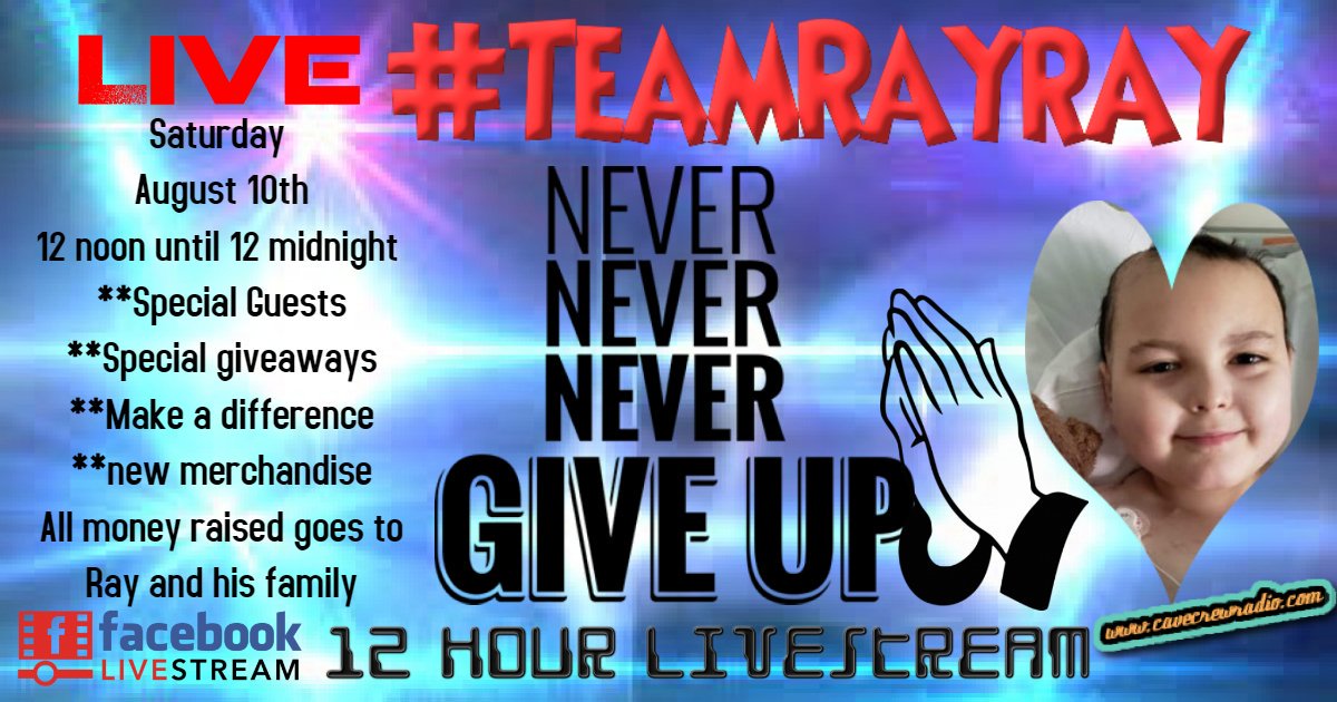 PucksPints's tweet photo. Calling all share warriors. Live 12 hour fundraiser for 9 year old with terminal brain cancer
Livestream https://t.co/oT3F5iLDqT
Radio
https://t.co/dxiZKSI2I1
Make this go viral #TeamRayRay
#PodernFamily #PodcastHQ #charity #FCancer https://t.co/ZXCBaOScZP