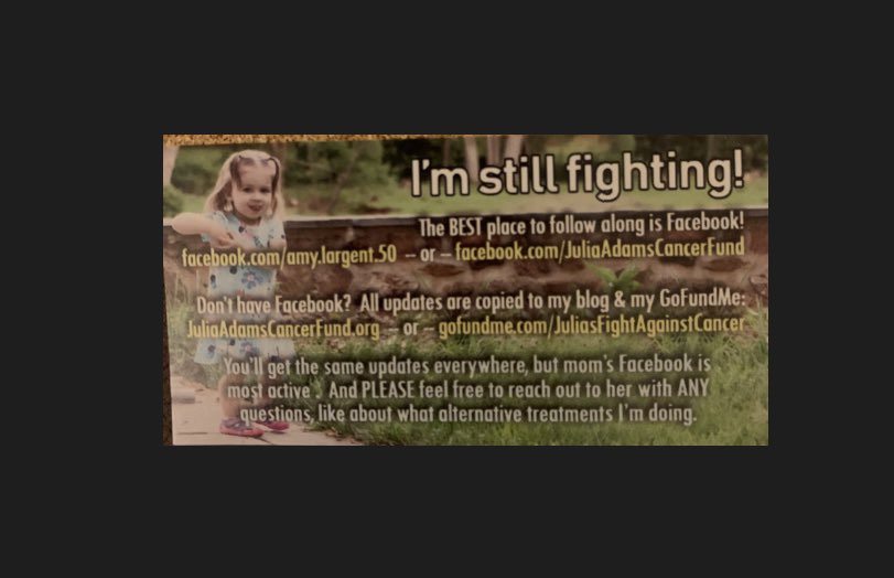 I am very blessed to be a part of her journey and story of HOPE! #rso #ricksimpsonoil #thc #cannabiscures #HOPE #cannabis #feco #marijuana #fightchildhoodcancer #cannabisoil #womenwhogrow #juliaadamsfightagainstrarecancer #medsbymom #cbd #cannabiscommunity