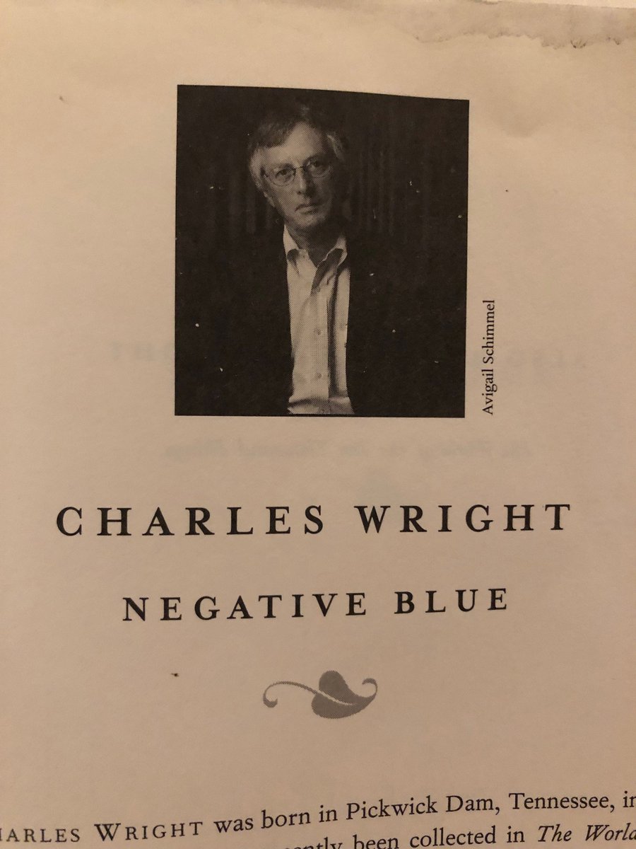 msf92165's tweet photo. "Each August the nightscape inserts itself/another inch in my heart...August unedges and polishes me, water's way./Such subtle lapidary..." #MasterPoet #CharlesWright #NegativeBlue https://t.co/BnmeqVOym0