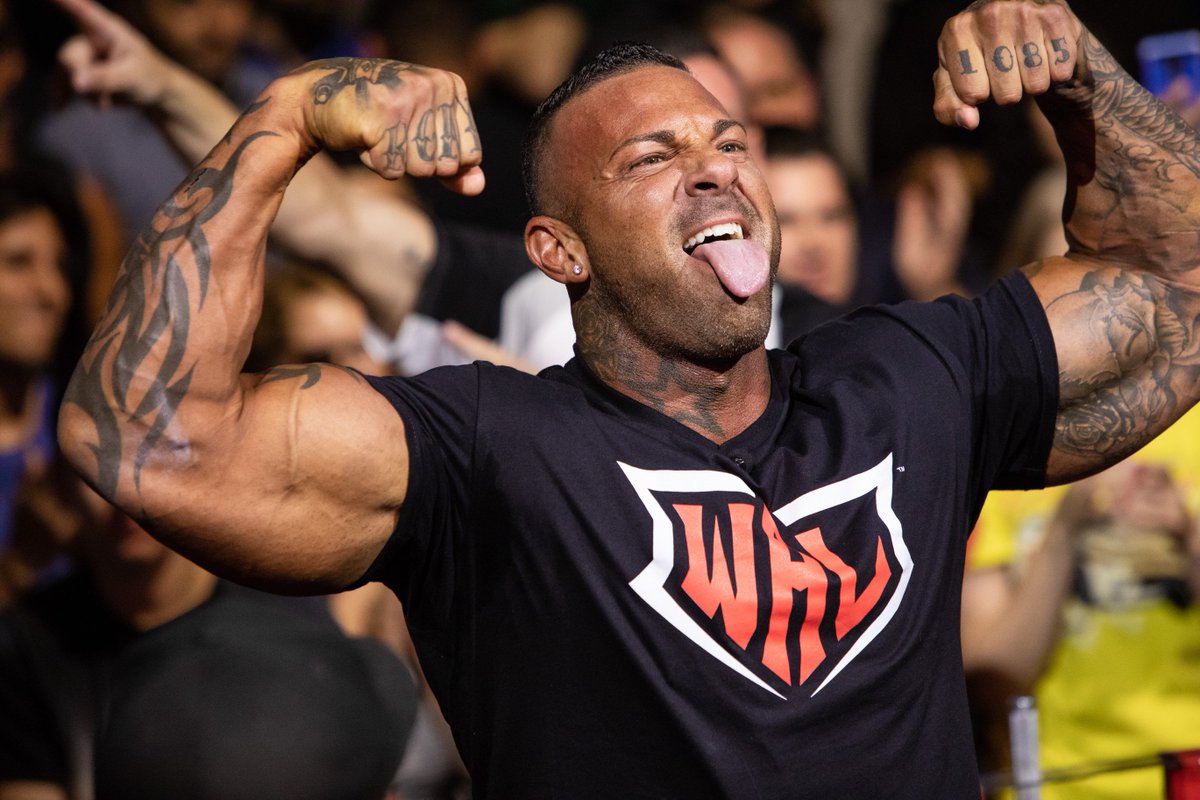 WALUnderground's tweet photo. HBD to Mike "Beach Muscles" Ayello! Here's a quote we love from Mike: “I can know somebody for 10 years, you’re my boy, but when we get to the table I’m going to rip your arm off.” #WAL #armwrestling #walstrong #walbadass #walnation #strong https://t.co/gO57IKhveM
