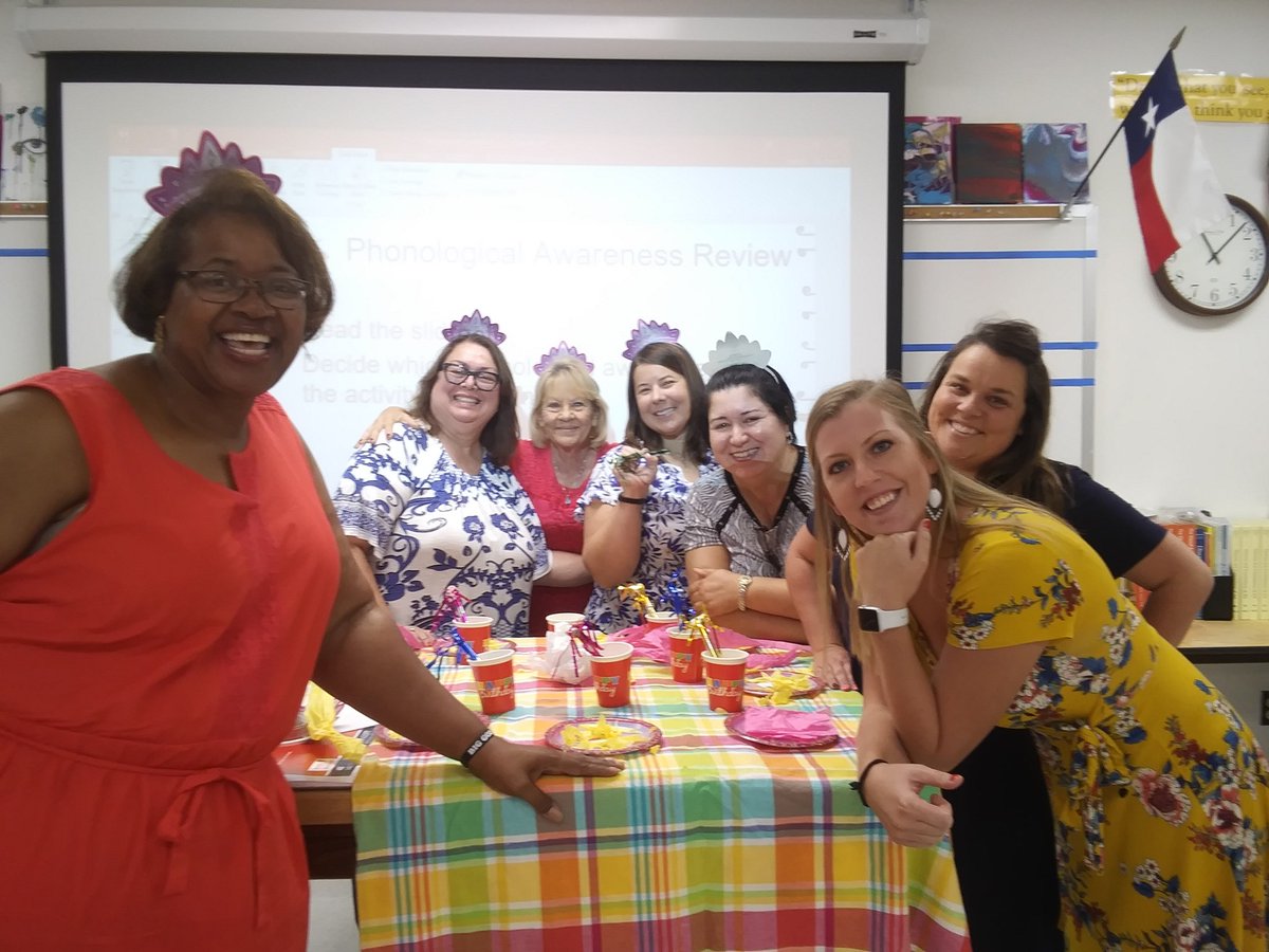 haulek's tweet photo. Princeton ISD PK and K teachers host "birthday parties" with phonological awareness activities as games, foods and favors in Meeting Literacy Needs of Young Learners#PrincetonISD #regx https://t.co/i9AuxEwdtB