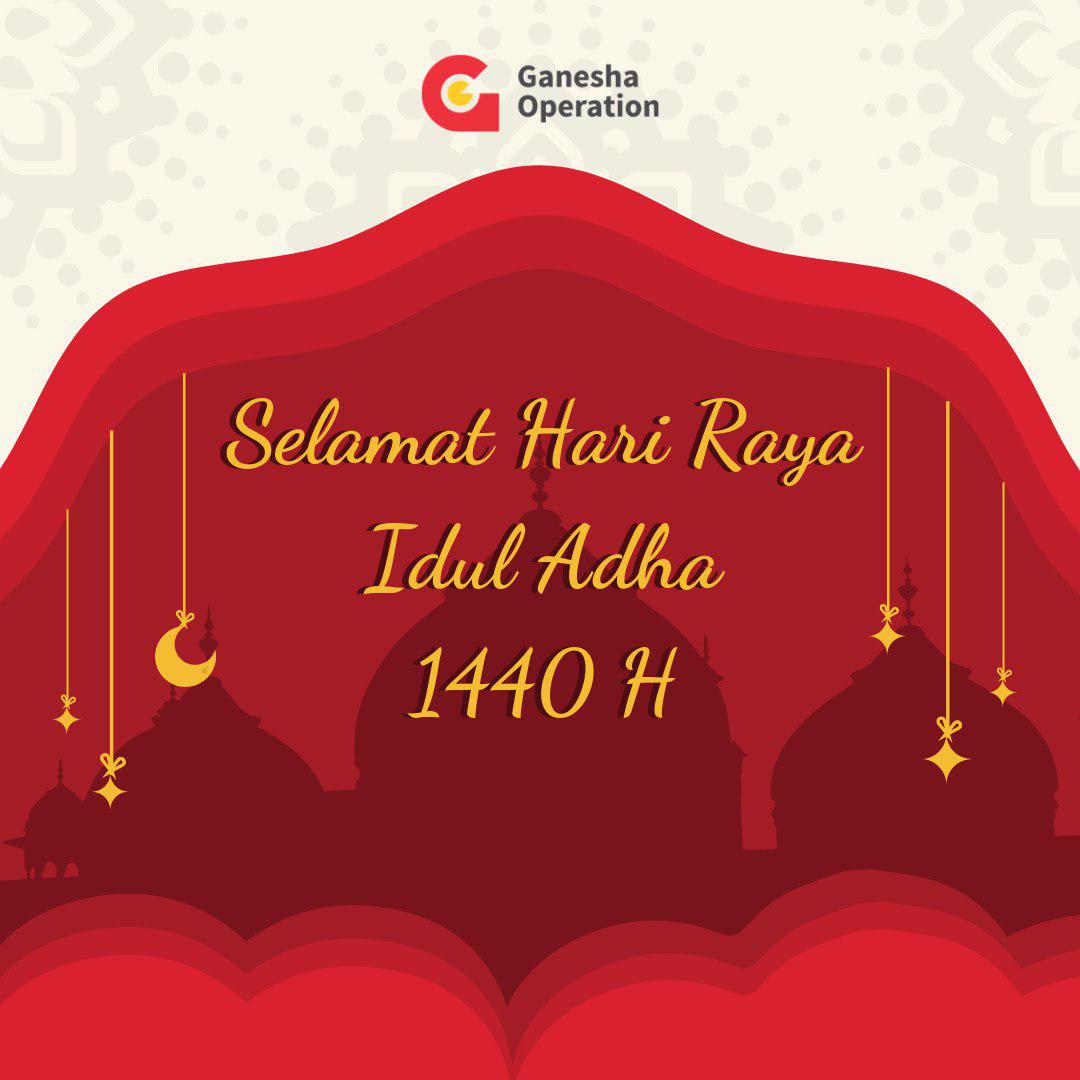 officialgopusat's tweet photo. Hari Raya Idul Adha, 10 Dzulhijah 1440 H. Selamat berkumpul bersama keluarga :)
.
.
.
.
.
.
#IdulAdha #IdulAdha1440H #HariRaya #GaneshaOperation #BimbinganBelajar #Bimbel #GOIndonesia #Indonesia #BimbelIndonesia #HariRayaIdulAdha #SiswaGO https://t.co/hZJdxSjMPJ