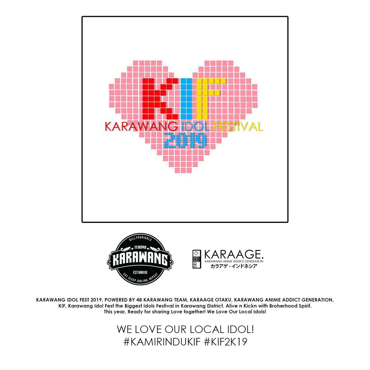 Finally! The Biggest Idol Festival in Karawang, ready on this year!

Silahkan klik link di bio untuk informasi lebih lanjut!

#karawang #karawangidolfest #kif #idol #aidoru #kif2019 #kamirindukif