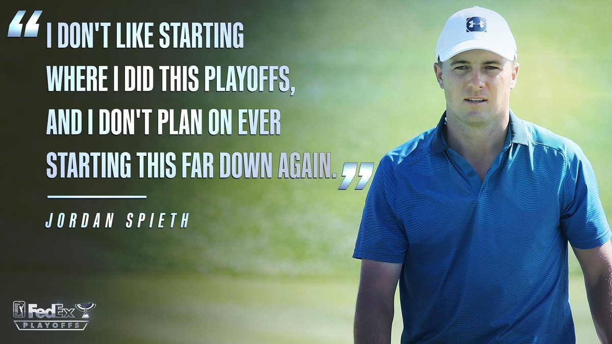 PGATOUR's tweet photo. Something to prove.

@JordanSpieth entered the #FedExCup Playoffs No. 69. He is now projected No. 9. 

#LiveUnderPar https://t.co/Q7czvCuJYW