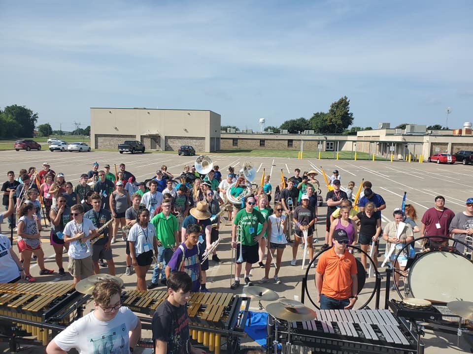 MabankBand's tweet photo. Superintendent @lee_joffre came out in the East Texas heat and watched our Panther Band! ☀️ ☀️ What a great way to start the year! Thanks for the support 😊🐾 https://t.co/k5FUunESA2