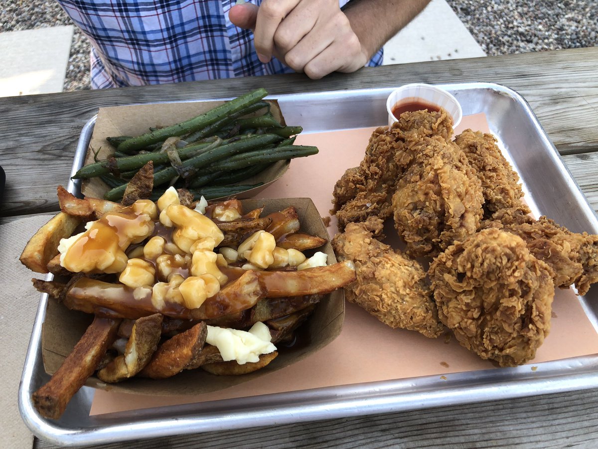 The_Pynn's tweet photo. Another delicious dinner @BUTCHIESwhitby !! Their salmon is amazing! We also had the poutine for the first time... yummo! If you haven’t been, what are you waiting for?!?!?!? #food #yummy #butchies #whitby https://t.co/Zc3EsCNZ1B
