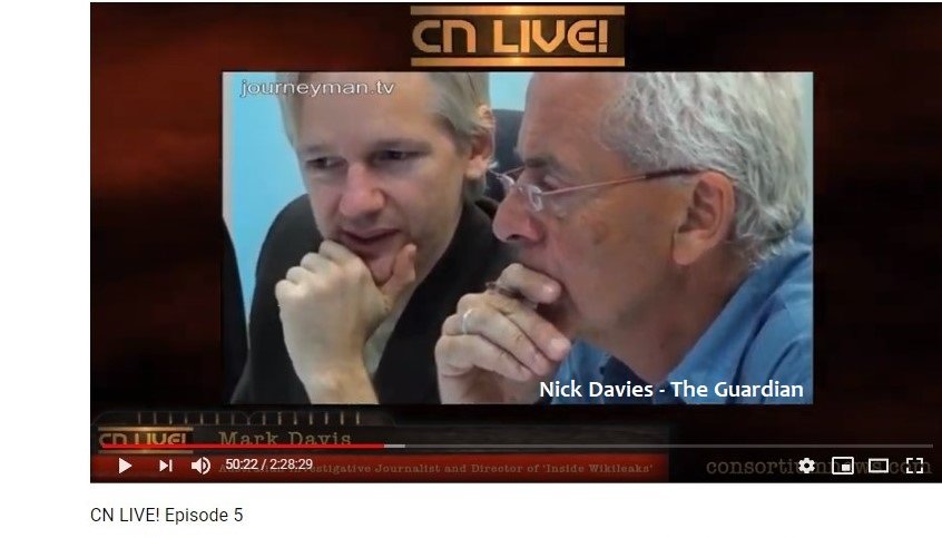 "That's Nick Davies- Julian's main contact at the  @guardian. Davies has made the most recurring & repetitive statement that Julian had a 'cavalier attitude' to life.That's what I say is a lie. I was there. If there was any cavalier attitude ... it was the Guardian journalists."