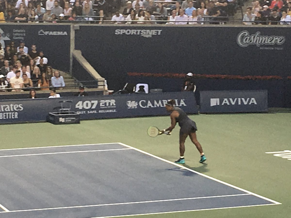therealnomski's tweet photo. When ⁦@AvivaCanada⁩ and ⁦@serenawilliams⁩ are in one shot!!! It’s a beautiful thang!!! #RogersCup #avivacentre https://t.co/VXBJ81KmJ5