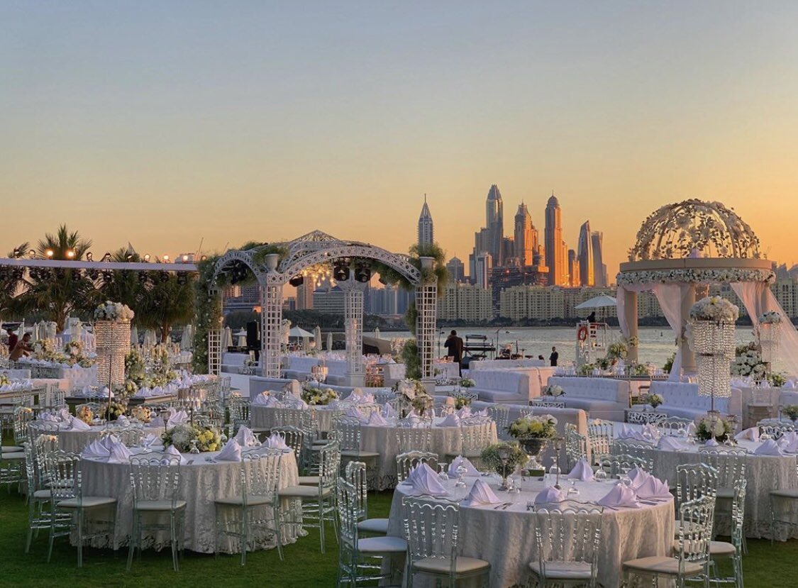 Happening right now at #rixosthepalmdubai. Setting-up for a #beach #wedding #rixosmoments💕