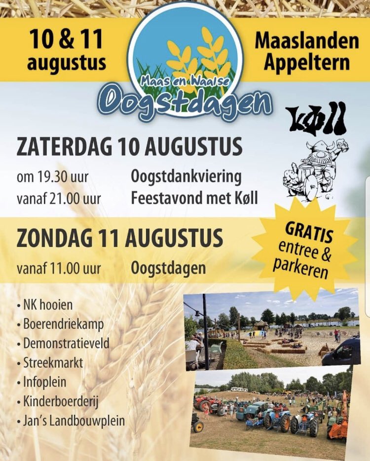 Dit weekend is het weer tijd voor de Maas en Waalse Oogstdagen op de Maaslanden in Appeltern. Morgen zijn mijn collega’s van @RaboMaasenWaal er ook en delen wat lekkers uit.. om bezoekers te vermaken en tevens de voedselverspilling tegen te gaan. Benieuwd?