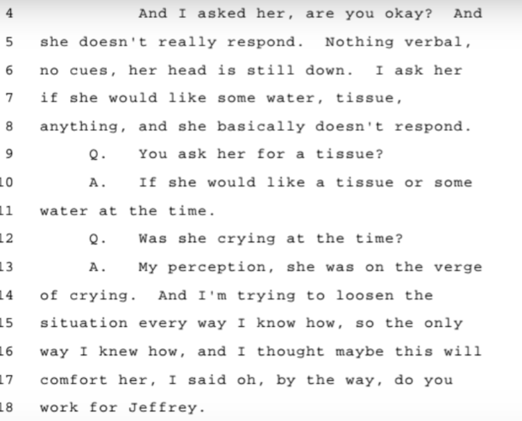 Rinaldo Rizzo talks about an encounter in Epstein's home where him, Ghislaine, Eva Anderson, and a 15 year old girl are present. He spotted various nude photos of girls hanging on the walls.