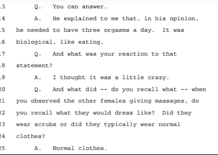 Johanna Sjoberg another girl recruited by Maxwell. Maxwell would refer to one of the girls, Emmy Taylor, as "slave."In discussing why he needed so many massages, Epstein once told her that he needed to have 3 orgasms a day, it was biological, like eating...