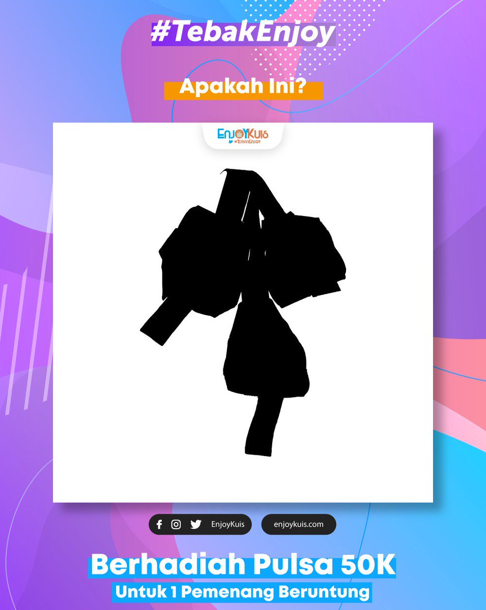 EnjoyKuis's tweet photo. 📣ENJOYKUIS GIVEAWAY📣..

Coba #TebakEnjoy apakah ini yang dimaksud? Dan menangkan PULSA GRATIS senilai Rp 50.000.

1. Retweet tweet ini
2. Follow @EnjoyKuis
3. Reply jawaban + mention 3 teman + hastag #TebakEnjoy 

End : 10-11 Agustus 2019, jam 1 siang https://t.co/tL6ZSGZASe
