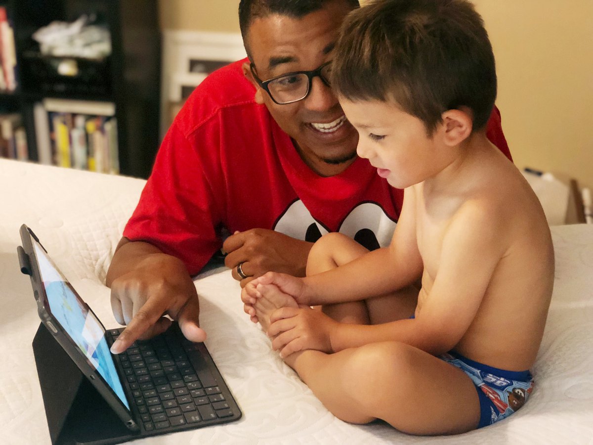 Cherie1682's tweet photo. Heโs been devoted to getting this boy to read at an early age. And I have always loved watching him teach! #epicreader https://t.co/DHHMA9DHHk