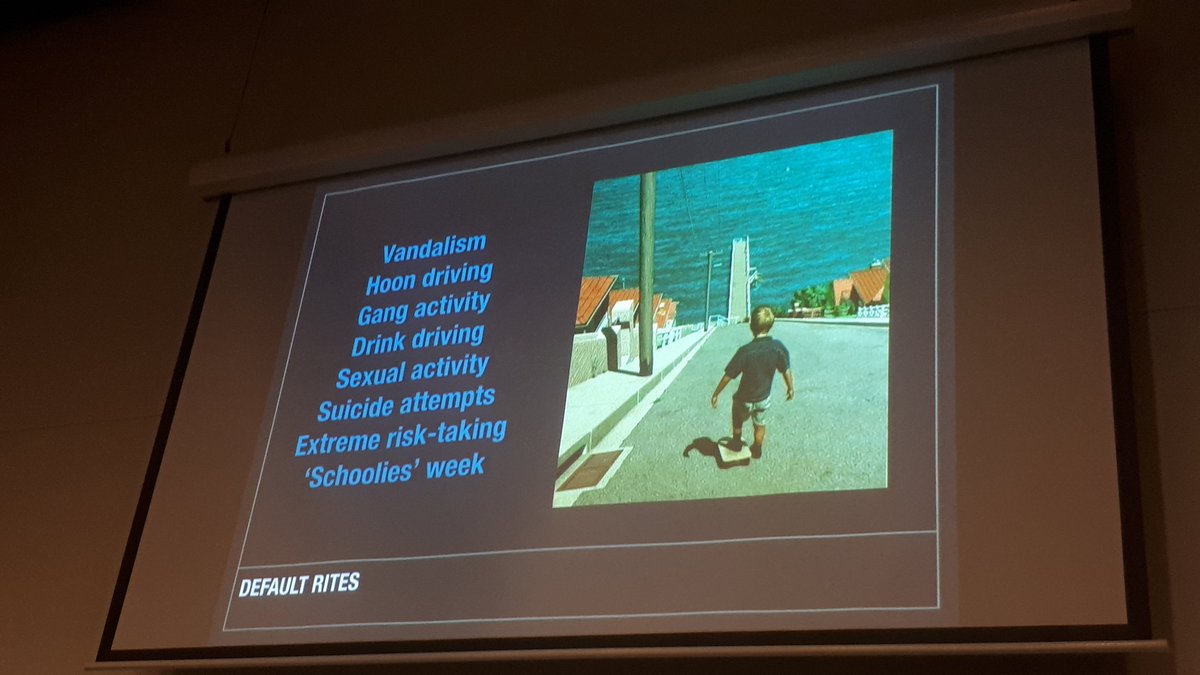 JanettaHargrea3's tweet image. Rites of passage- we need to provide meaningful ones or a kids will default to their own risk taking #OZCAS19