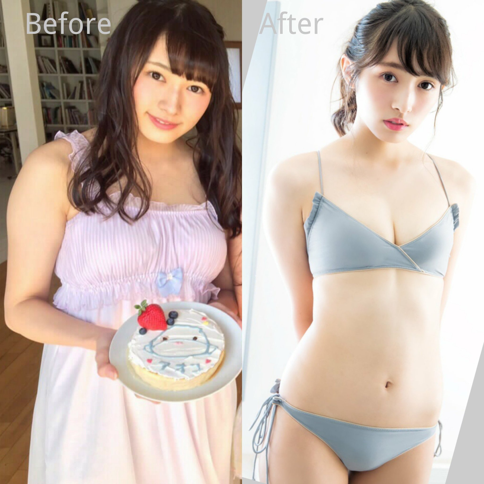 パステルしこめ 2nd 肩幅を狭く見せるには 肩を開くだけ 広い肩幅を目立たせないよう 巻き肩で縮こまっても むしろ二の腕の一番太いところが目立ち がっしりとして見える 画像1枚目は欅坂46 渡辺梨加のbefore After Afterのように肩を開いて肩甲骨