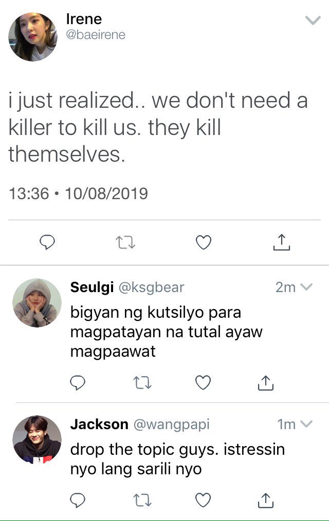 who u killer  kaya na nila magpatayan