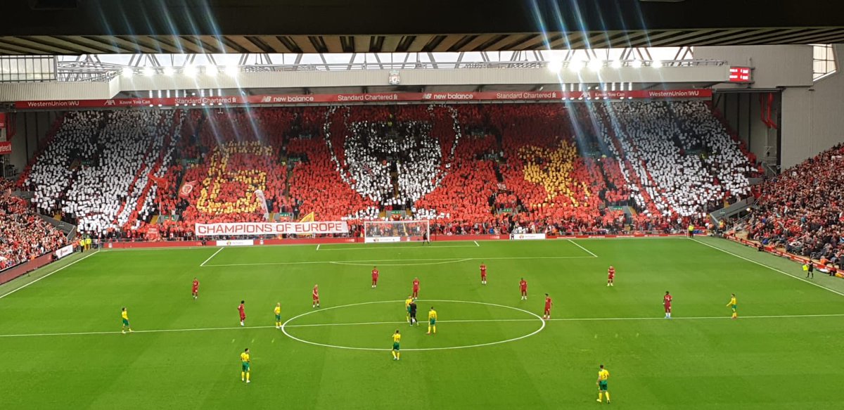 steffan_cook's tweet photo. The view from Anfield last night. Liverpool 4-1 Norwich https://t.co/ZVJq9X0Qle