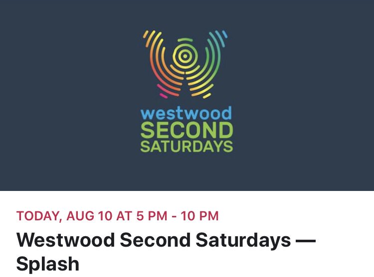 Wake up happy people. It’s #WestwoodSecondSaturdays!! See y’all at Town Hall this evening for some fun!