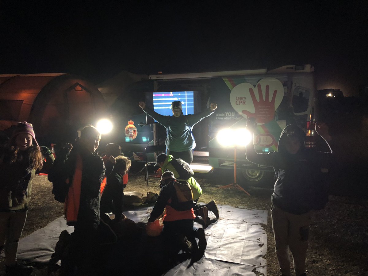 QASDarlingDowns's tweet photo. CPR awareness sessions continue into the night as scouts start their orienteering adventure. @QldAmbulance @QAS_EMU https://t.co/e4z3JfDpD1